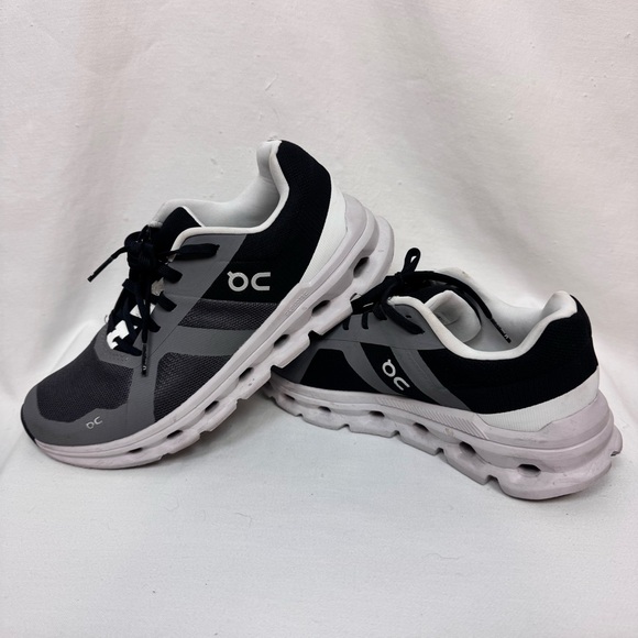 On Cloudrunner Women's Athletic Running Shoe Black Grey White - Picture 1 of 6